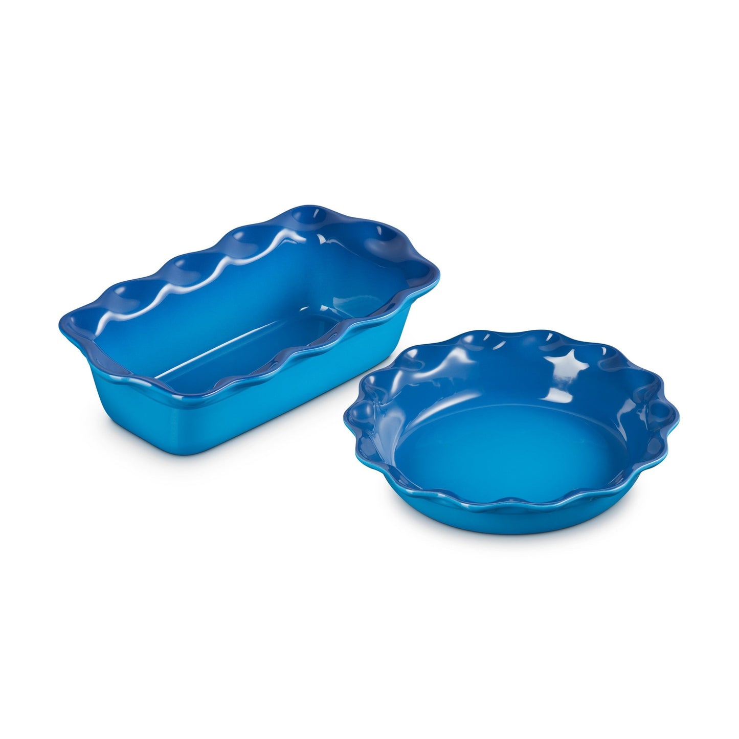 SET OF 2 HERITAGE FLUTED PIE DISH AND FLUTED LOAF PAN