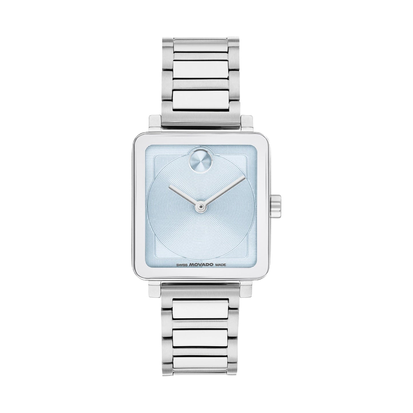 LADIES BOLD EVOLUTION 2.0 SILVER-TONE SS SQUARE WATCH LIGHT BLUE DIAL