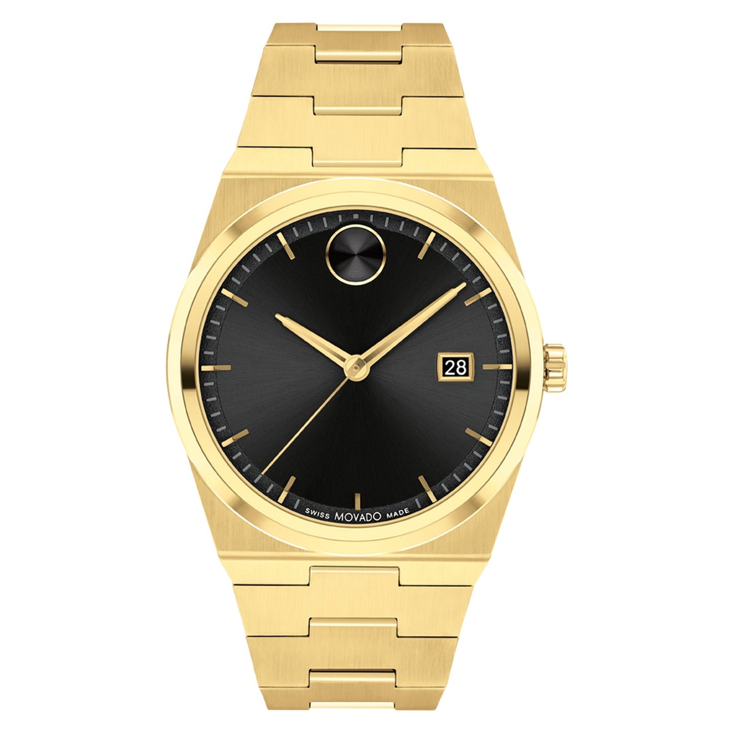 UNISEX BOLD QUEST GOLD-TONE STAINLESS STEEL WATCH BLACK DIAL