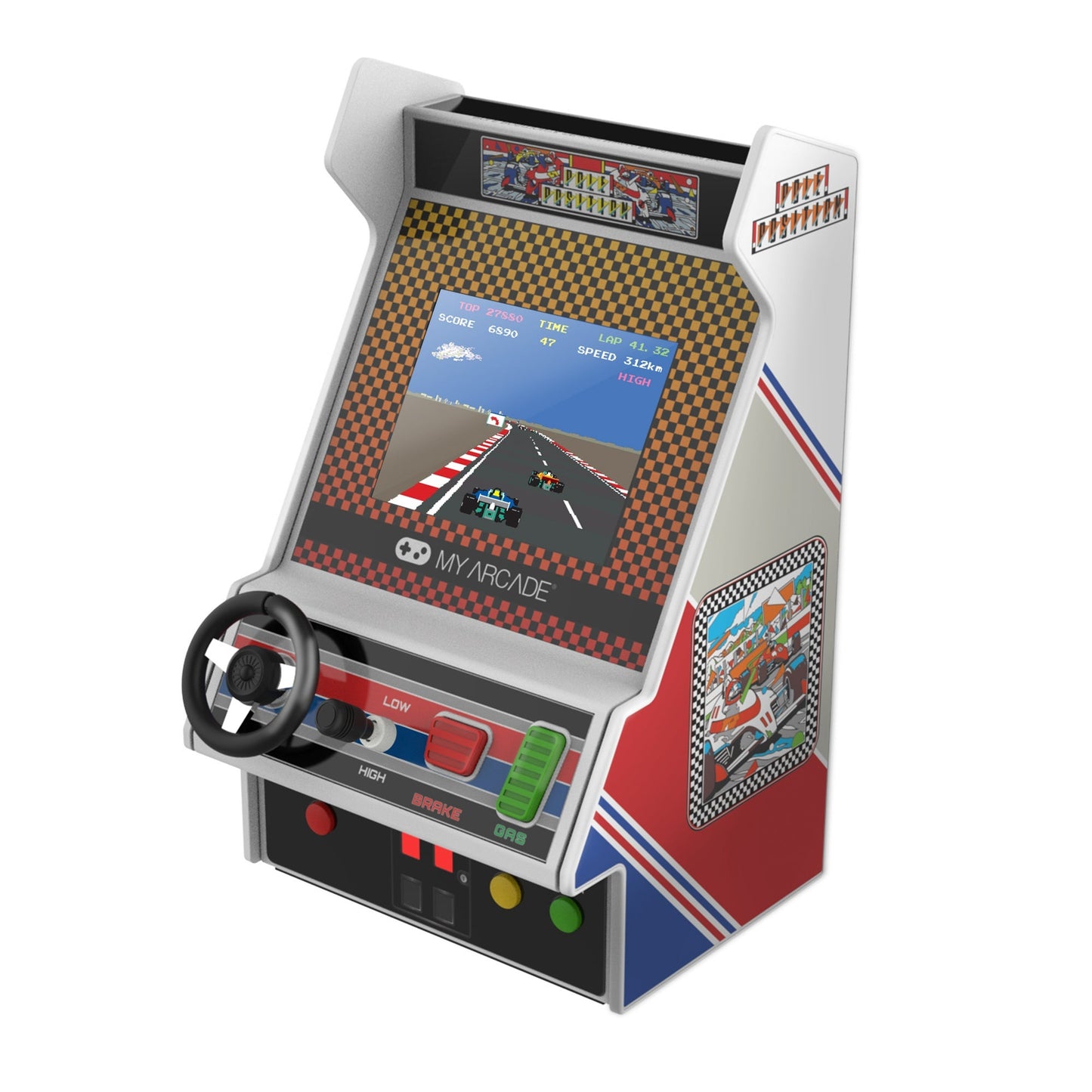 POLE POSITION 7.5" PORTABLE RETRO ARCADE