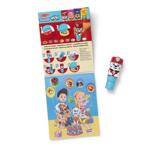 STICKER WOW! ACTIVITY PAD & STICKER STAMPER - MARSHALL AGES 3+ YEARS
