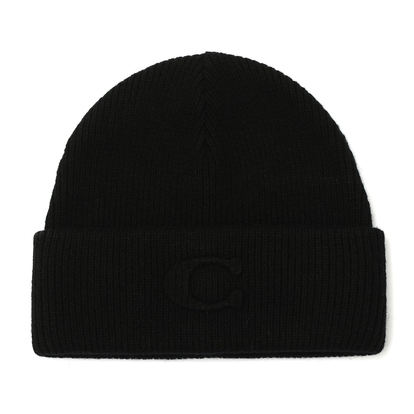 SIGNATURE EMBOSSED C KNIT BEANIE BLACK