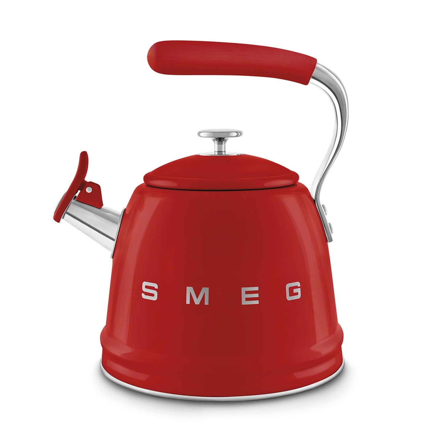 STAINLESS STEEL WHISTLING STOVETOP KETTLE RED
