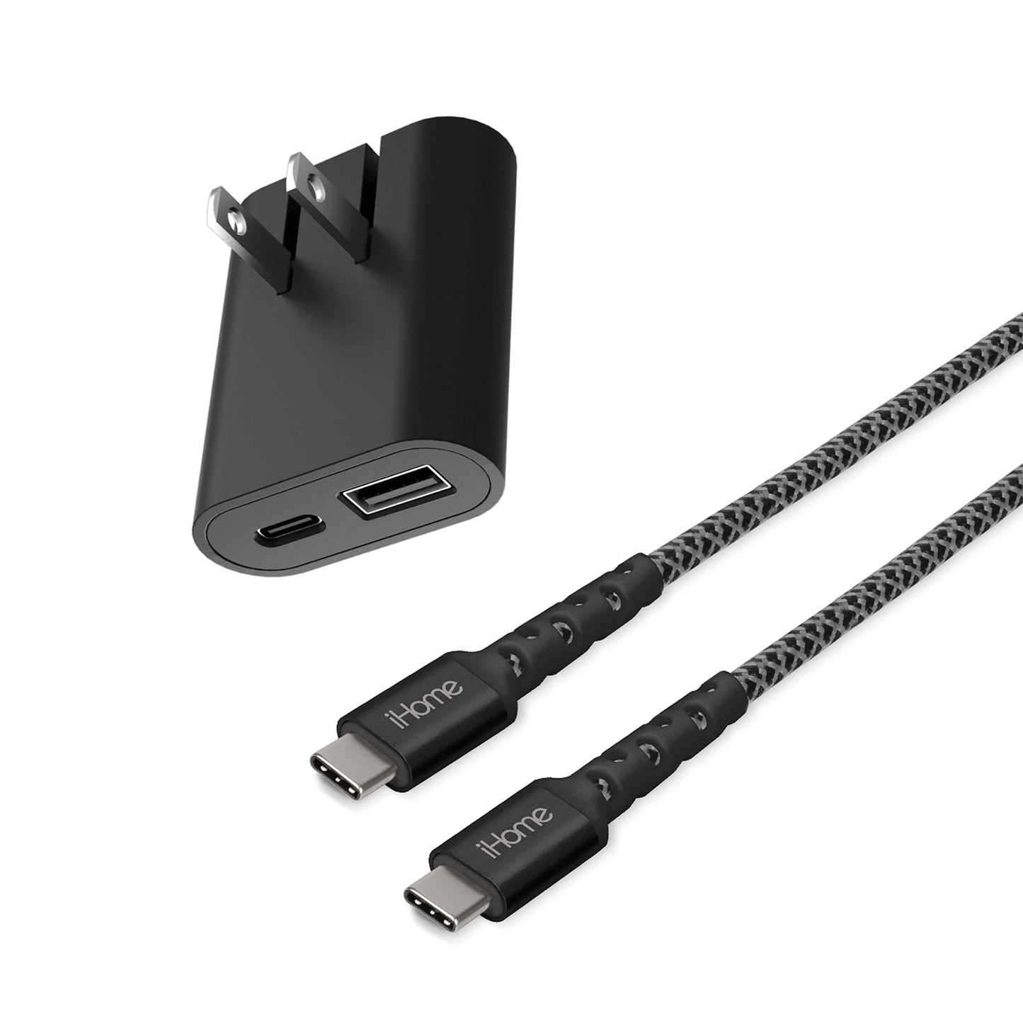 20W AC PRO WALL CHARGER + USB-C TO USB-C CABLE W/ POWER DELIVERY BLACK