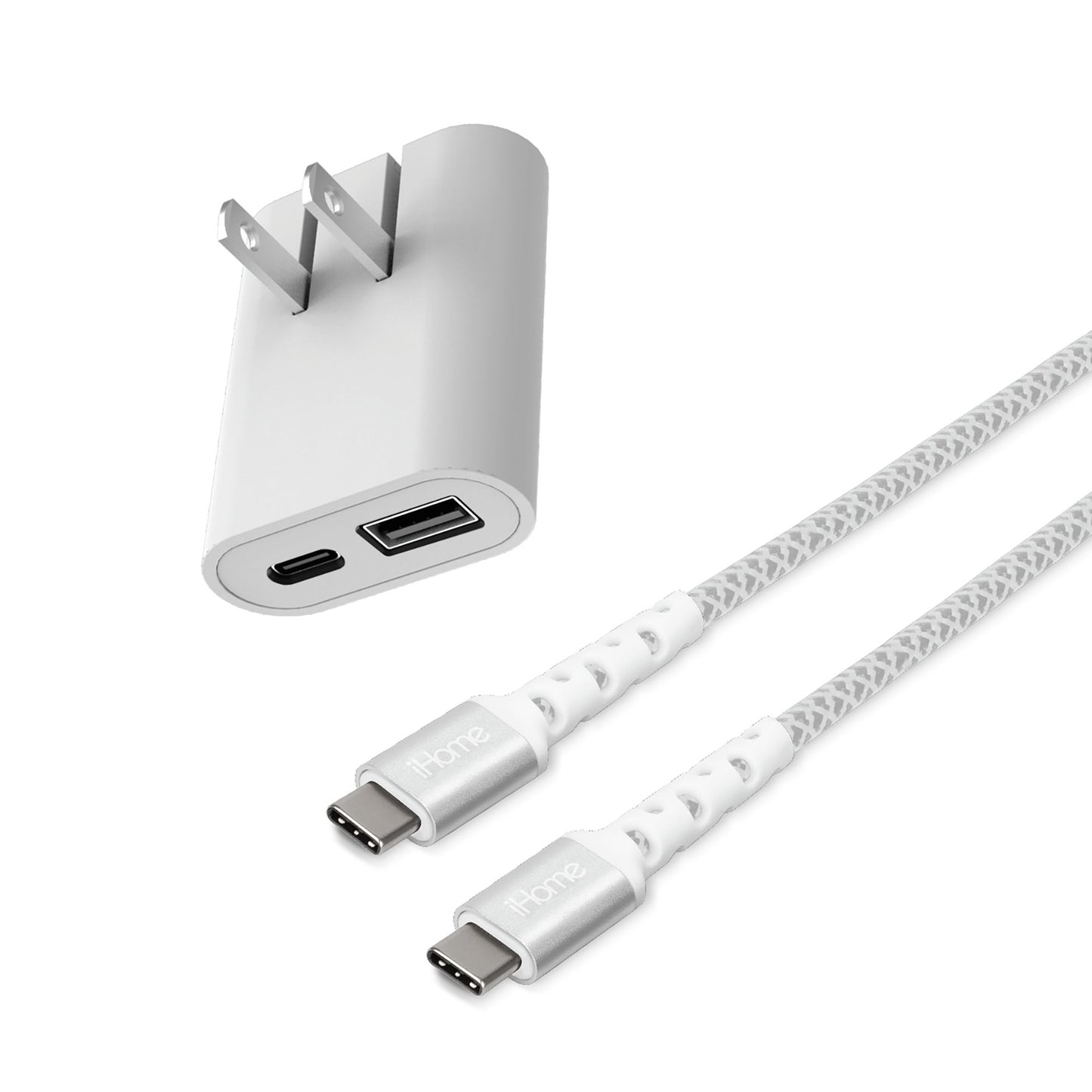 20W AC PRO WALL CHARGER + USB-C TO USB-C CABLE W/ POWER DELIVERY WHITE