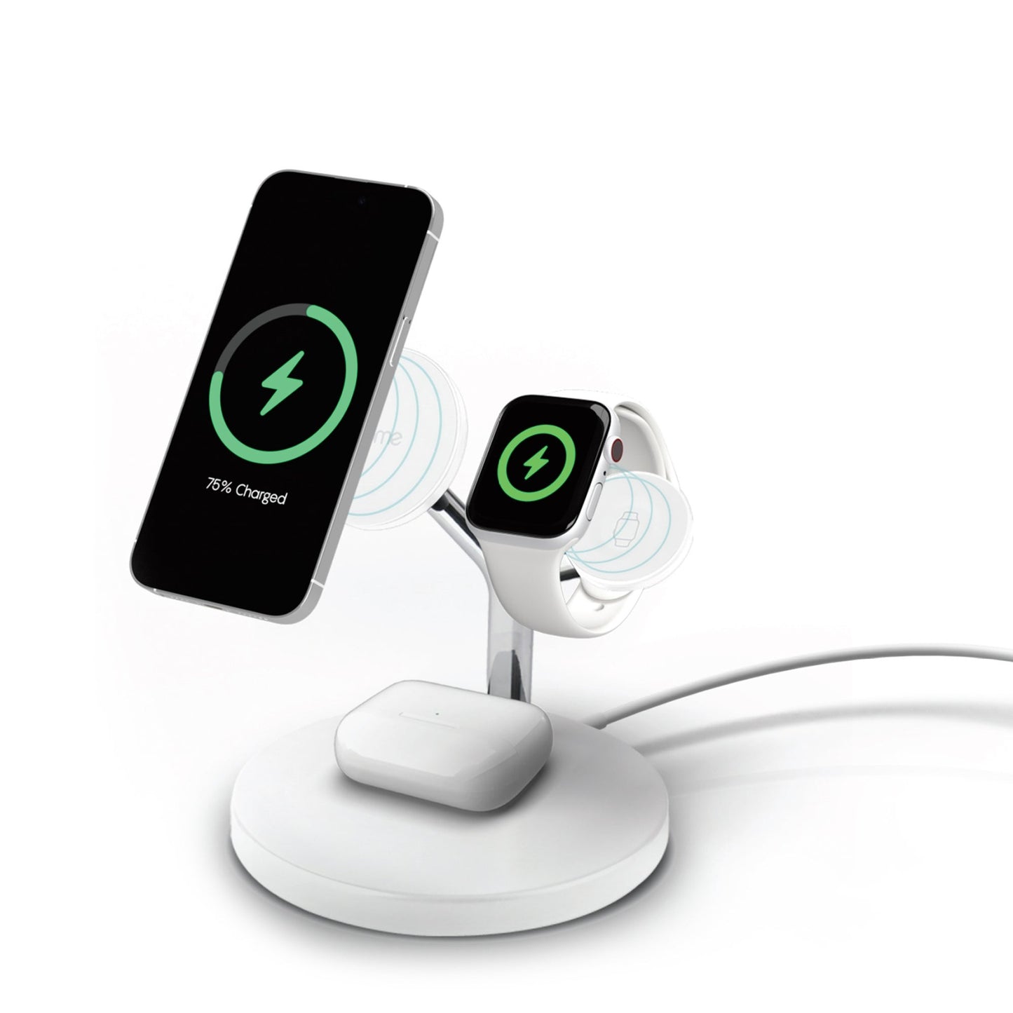 15W MAGNETIC 4-IN-1 CHARGING STAND WHITE