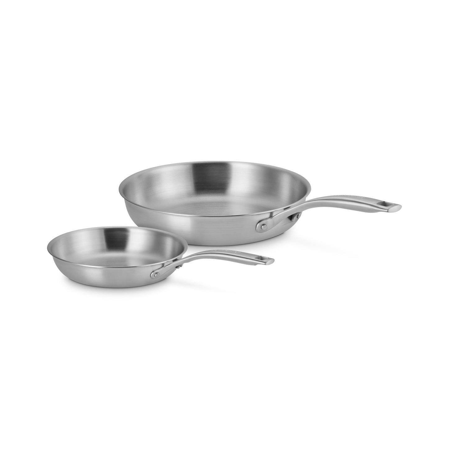 2PC ESSENTIAL STAINLESS STEEL FRY PAN SET
