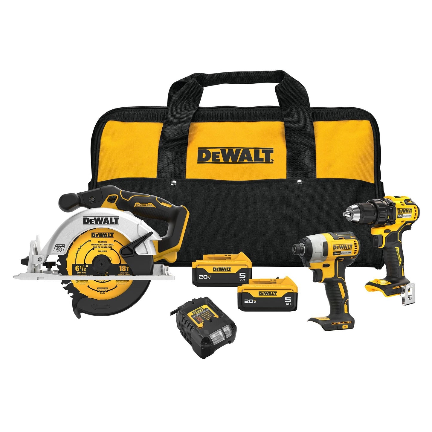 20V MAX 3-TOOL COMBO KIT - DRILL/DRIVER IMPACT DRIVER CIRCULAR SAW