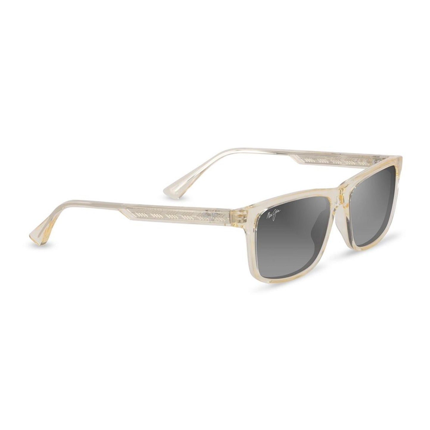 OKINA POLARIZED SUNGLASSES SHINY TRANSPARENT LT YELLOW FRAME NEUTRAL GRAY LENS
