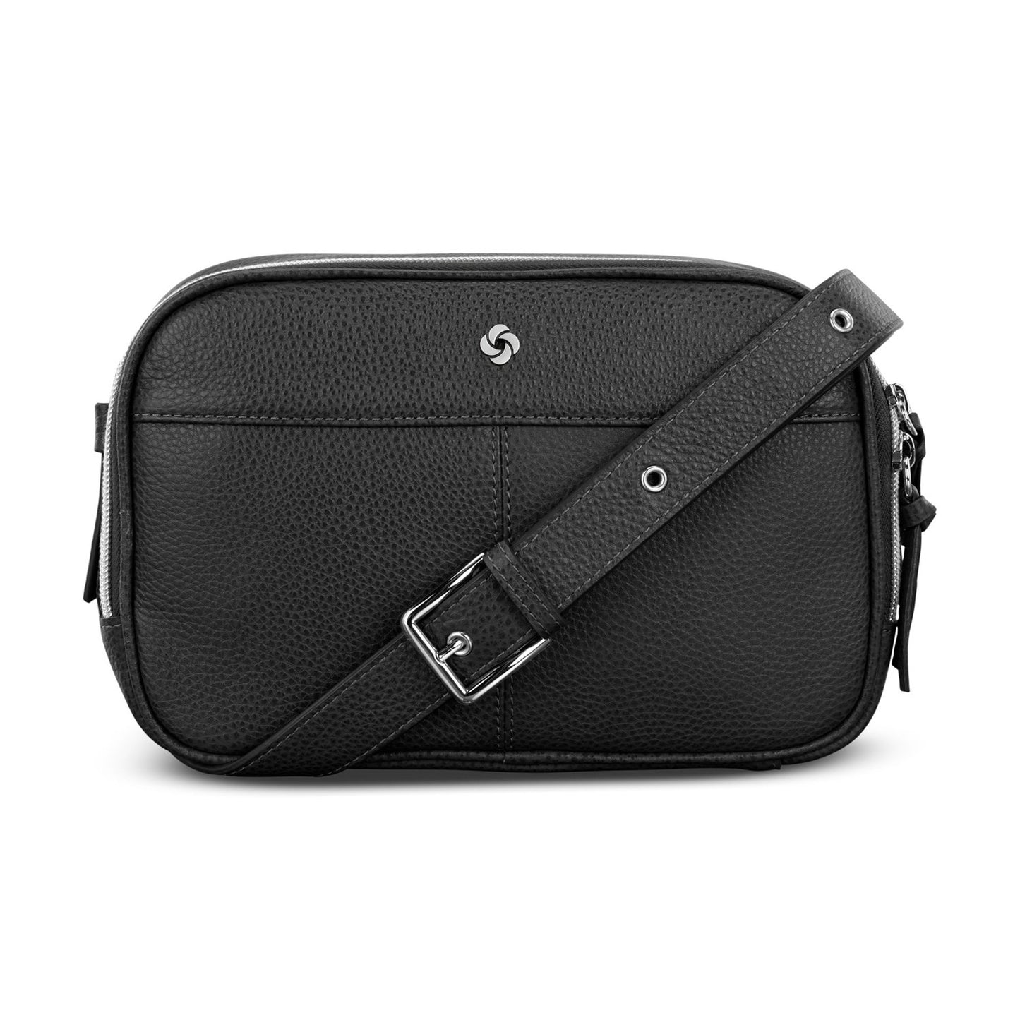 MOBILE SOLUTION 2 LEATHER CROSSBODY BLACK