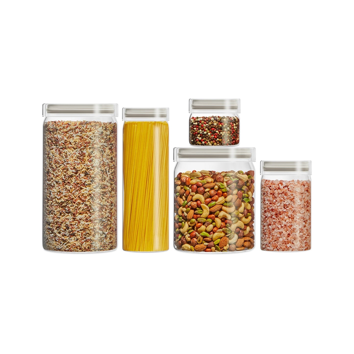 5PC STORE IT GLASS CANISTERS SET