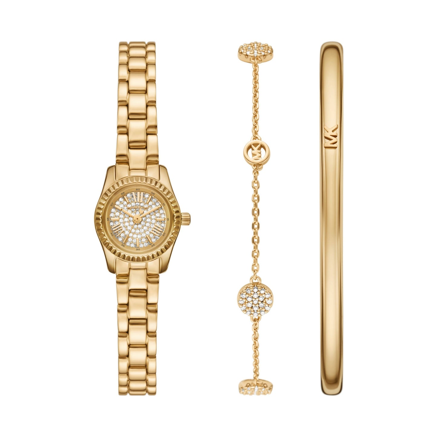 LADIES LEXINGTON GOLD-TONE STAINLESS STEEL WATCH & BRACELET GIFT SET