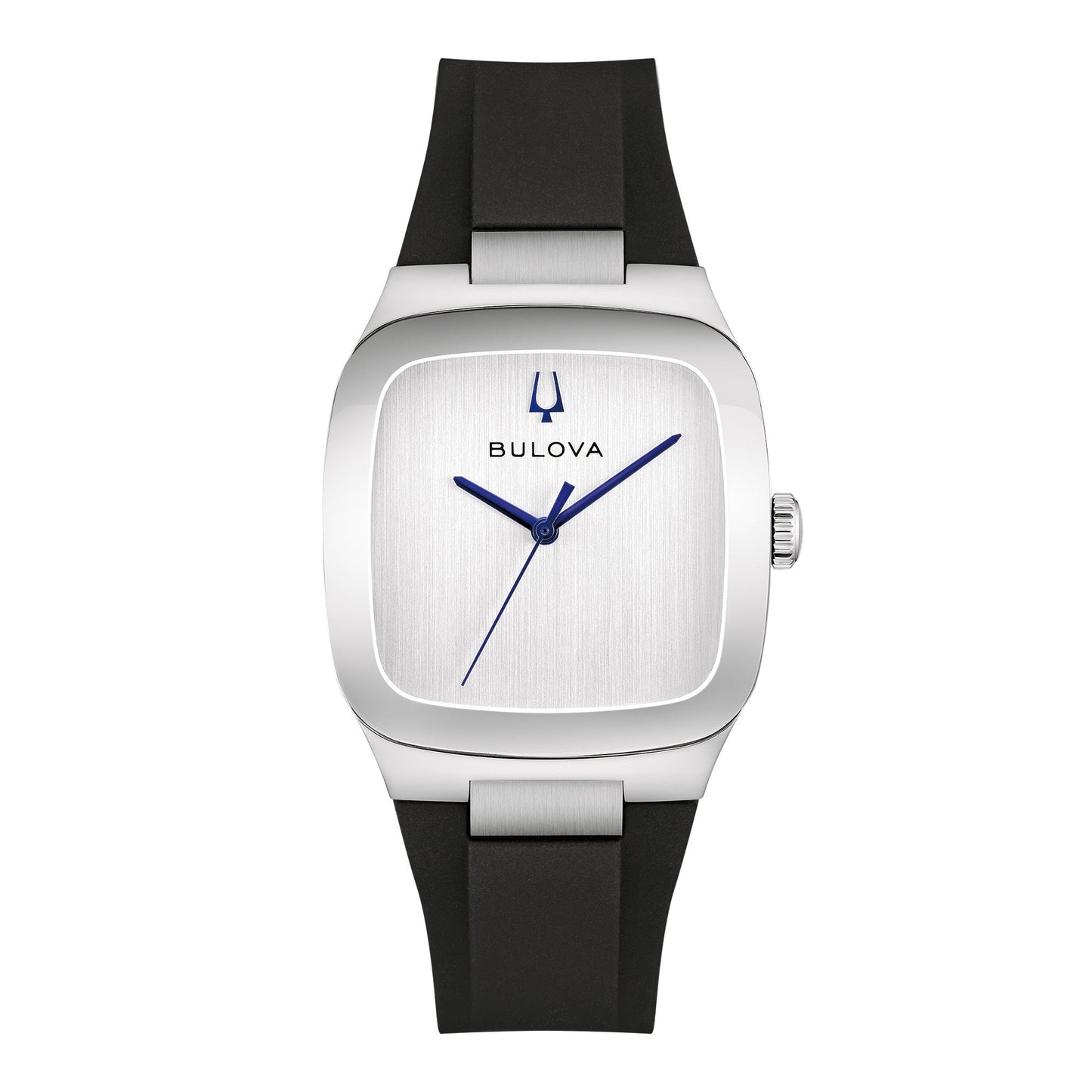 UNISEX LATIN GRAMMY MILLENNIA SILVER & BLACK SILICONE STRAP WATCH SILVER DIAL