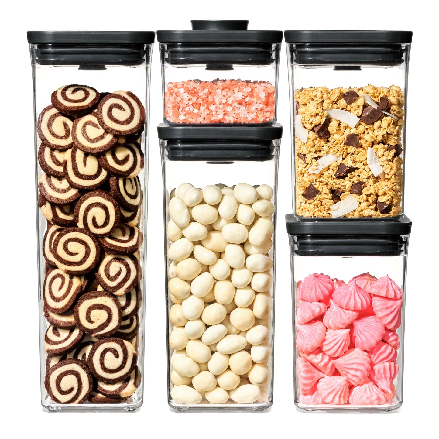 GOOD GRIPS 5PC POP CONTAINER SET MATTE BLACK