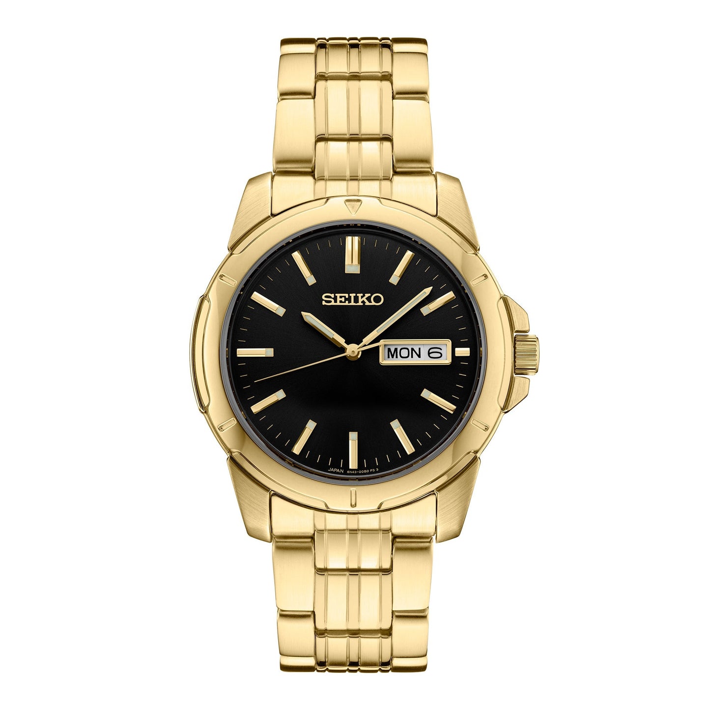 MENS ESSENTIALS GOLD-TONE STAINLESS STEEL WATCH BLACK DIAL