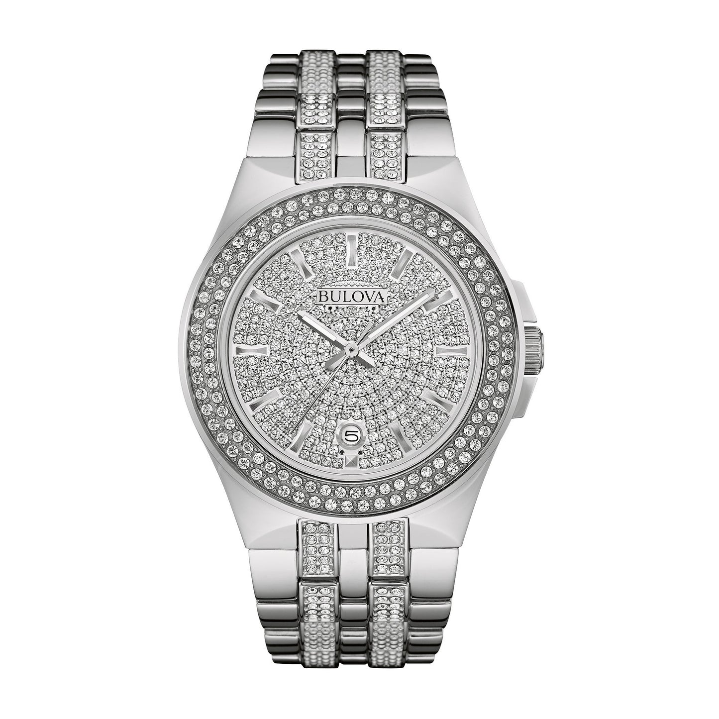 MEN'S PHANTOM CRYSTAL STAINLESS STEEL WATCH, CRYSTAL DIAL