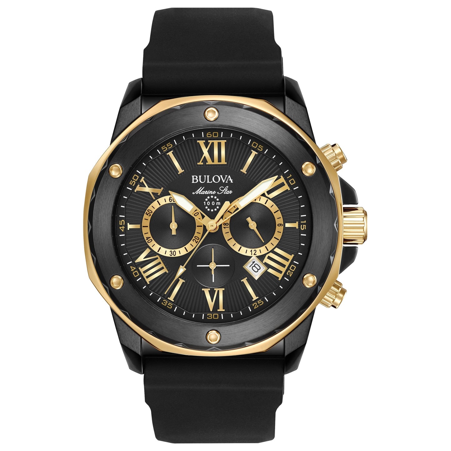 MENS MARINE STAR SILICONE STRAP WATCH DIAL