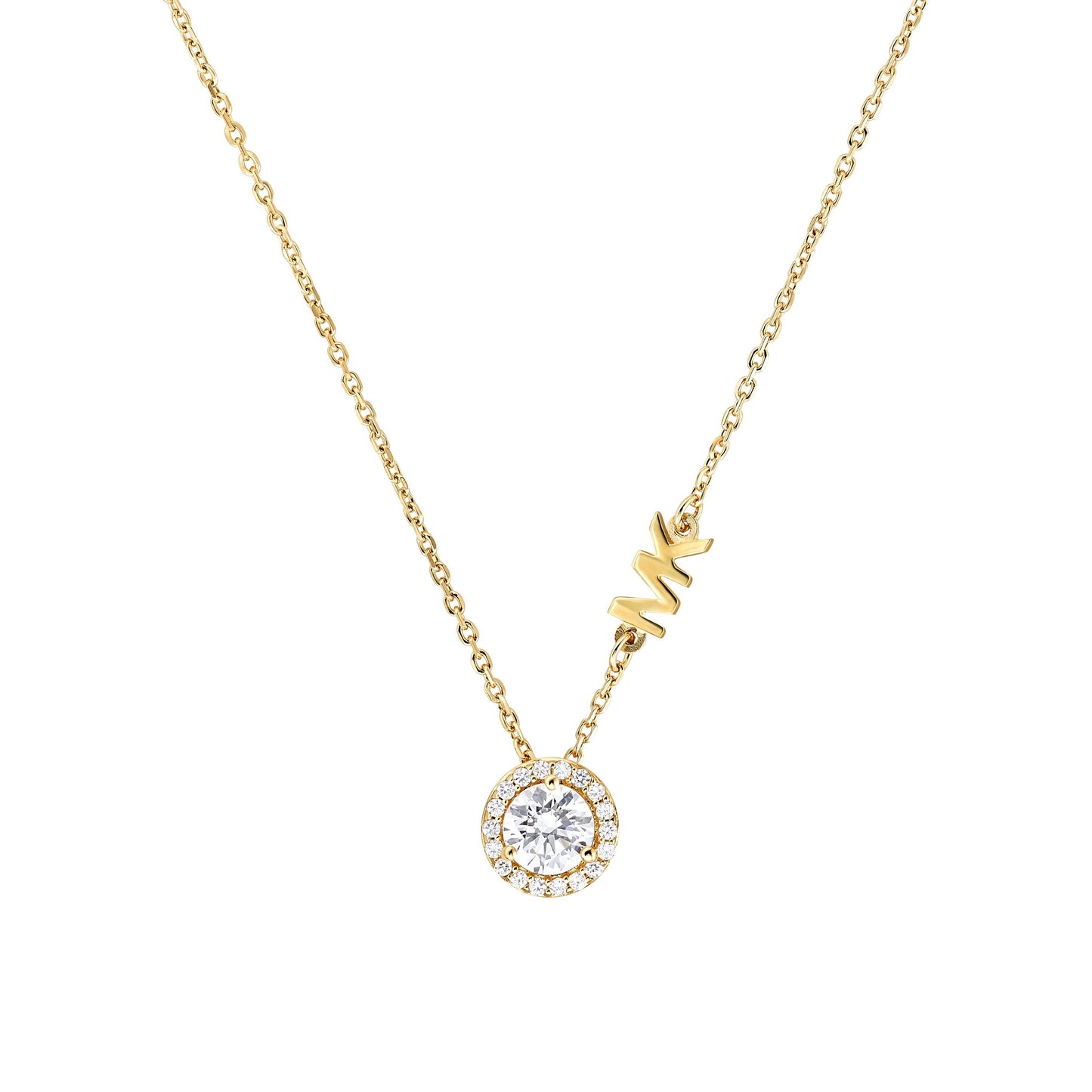 STERLING SILVER MK LOGO NECKLACE