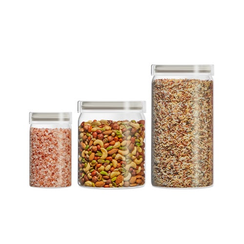 3pc Store It Glass Canisters Set