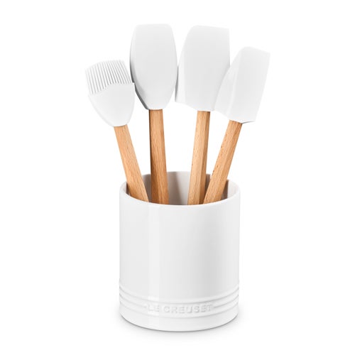 5pc Signature Utensil Crock and Tools Set White