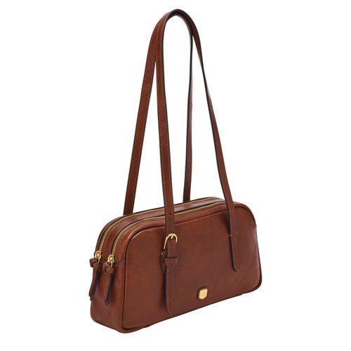 Danni Leather Shoulder Bag, Brown
