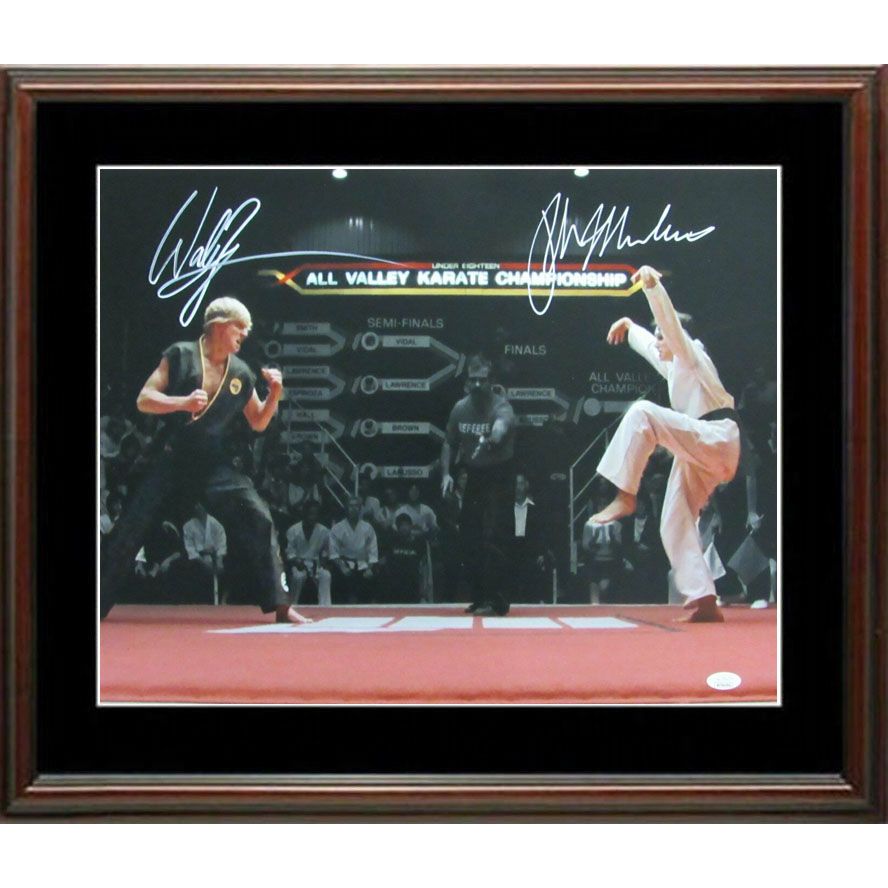 The Karate Kid - Ralph Macchio (Daniel) & William Zabka (Johnny) Autographed Framed Movie Display