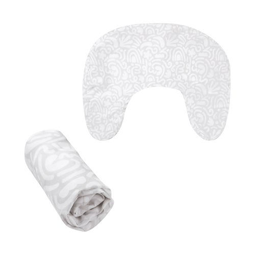 New Boppy Nursing Pillow Cover, Cream Retro Squiggles