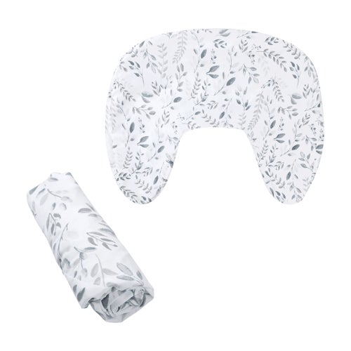 Boppy Nursing Pillow Cover, Gray Beige Leaves