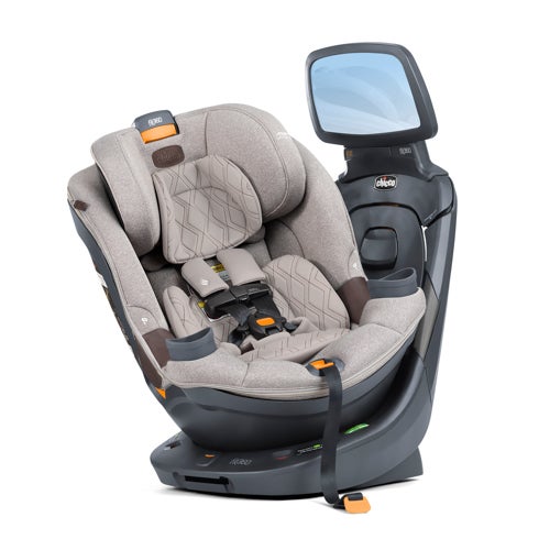 Fit360 Zip ClearTex Rotating Convertible Car Seat w/ Fit360 Mirror, Teak