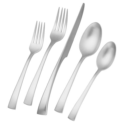 Bellasera 45pc Satin 18/10 Stainless Steel Flatware Set Matte