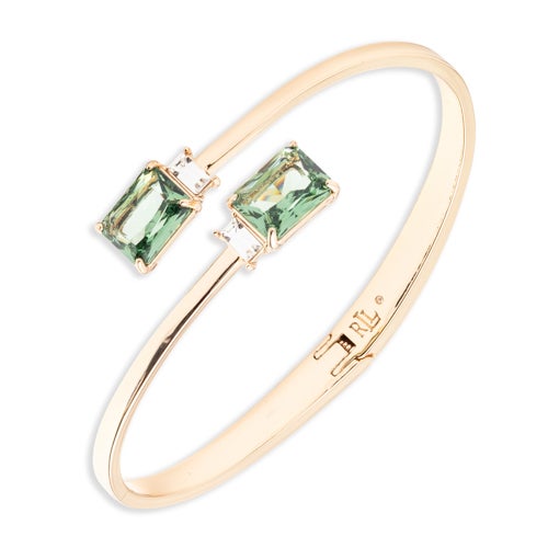 Crystal Bypass Bracelet Green