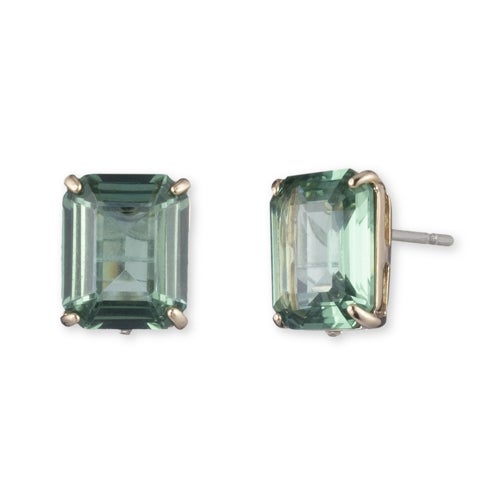 Stone Stud Earrings Green