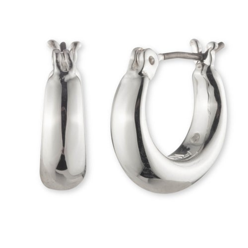 Sculpted Hoop Earrings Silver