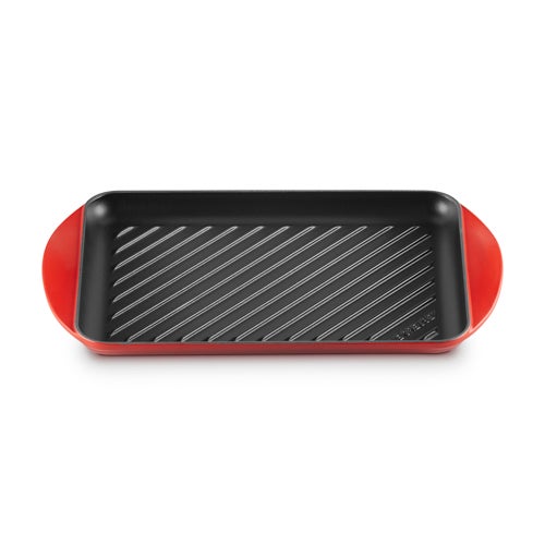 12.5" Traditional Cast  Iron Rectangular Skinny Grill Cerise