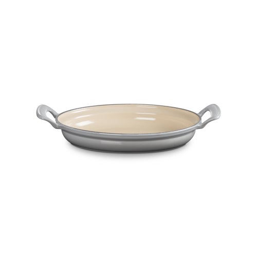 1.75qt Modern Heritage Cast Iron Oval Gratin, French Gray