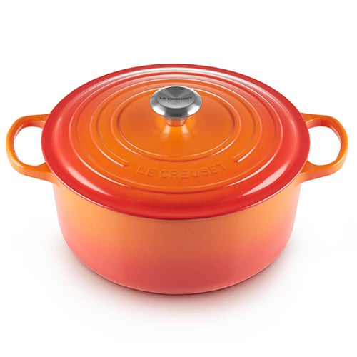 7.25qt Signature Cast Iron Round Dutch Oven Flame