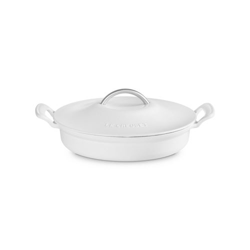 3.25qt Modern Heritage Cast Iron Round Braiser, Matte White