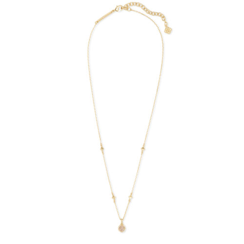 Kendra Scott Nola Gold Pendant Necklace in Iridescent Drusy