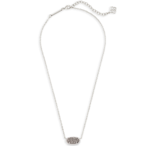 Kendra Scott Elisa Silver Pendant Necklace in Platinum Drusy