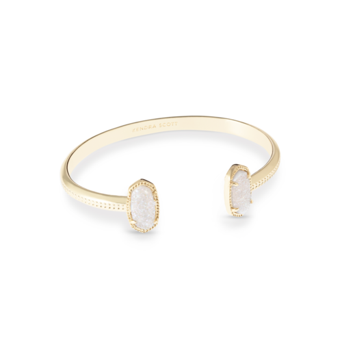 Kendra Scott Elton Gold Cuff Bracelet in Iridescent Drusy