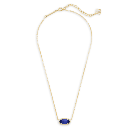 Kendra Scott Elisa Gold Pendant Necklace in Cobalt Cats Eye