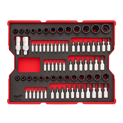 77pc 1/4 & 3/8 Drive Metric, SAE, & Torx Socket Set w/ Tray for PACKOUT Drawers