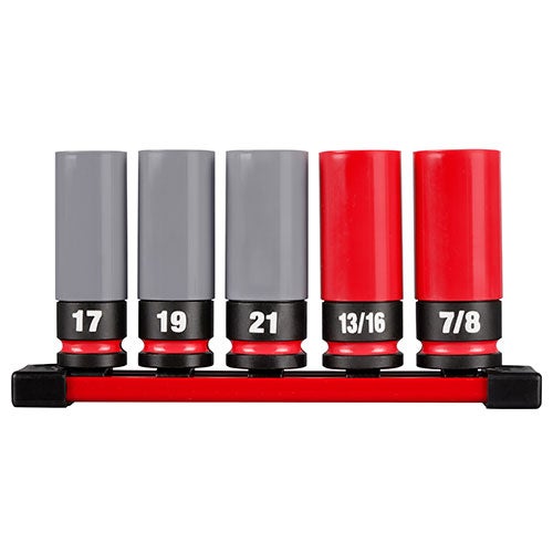 SHOCKWAVE Impact Duty 1/2" Drive SAE & Metric 5pc Lug Nut Wheel Socket Set