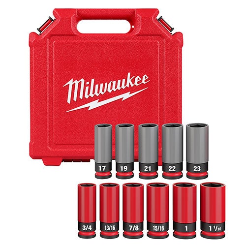 SHOCKWAVE Impact Duty 1/2" Drive SAE & Metric 11pc Lug Nut Wheel Socket Set