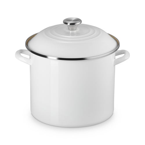 12qt Enamel on Steel Classic Stockpot w/ Lid White