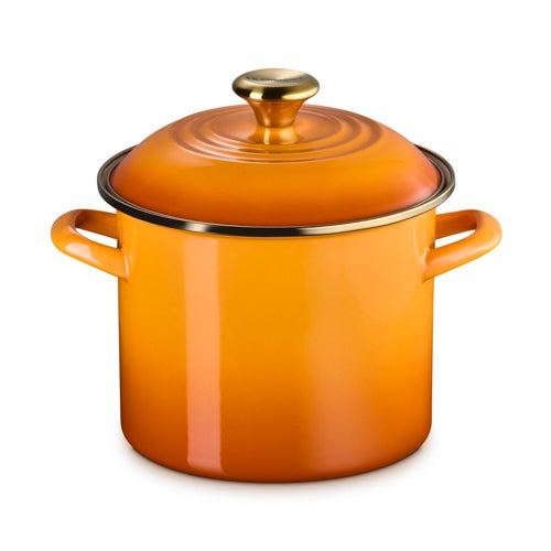 6qt Classic Round Stockpot w/ Gold Rim Persimmon