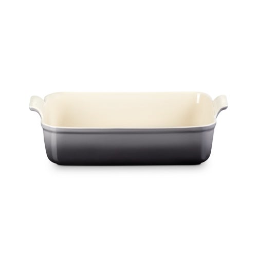 6.75qt Heritage Stoneware Deep Rectangular Lasagna Deep Baker Oyster