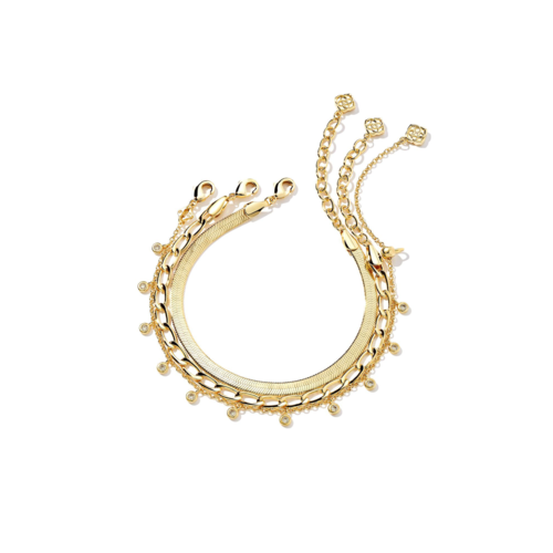 Kendra Scott Kassie Set of 3 Chain Bracelets in Gold