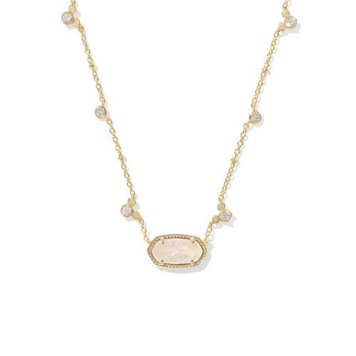 Kendra Scott Disney Gold Mickey Mouse Elisa Short Pendant Necklace in Iridescent Drusy