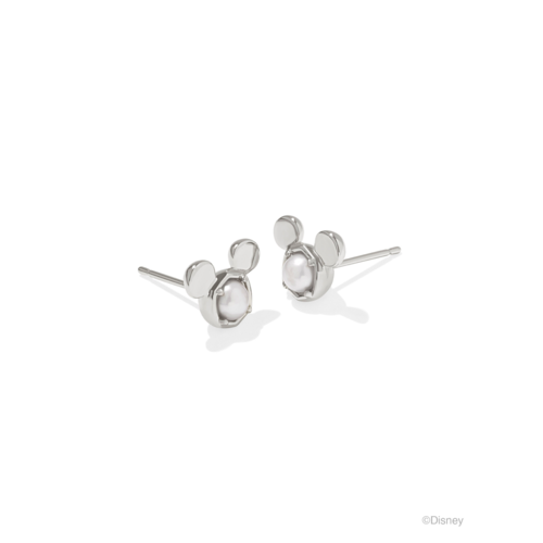 Kendra Scott Disney Silver Mickey Mouse Stud Earrings in Freshwater Cultured Pearl